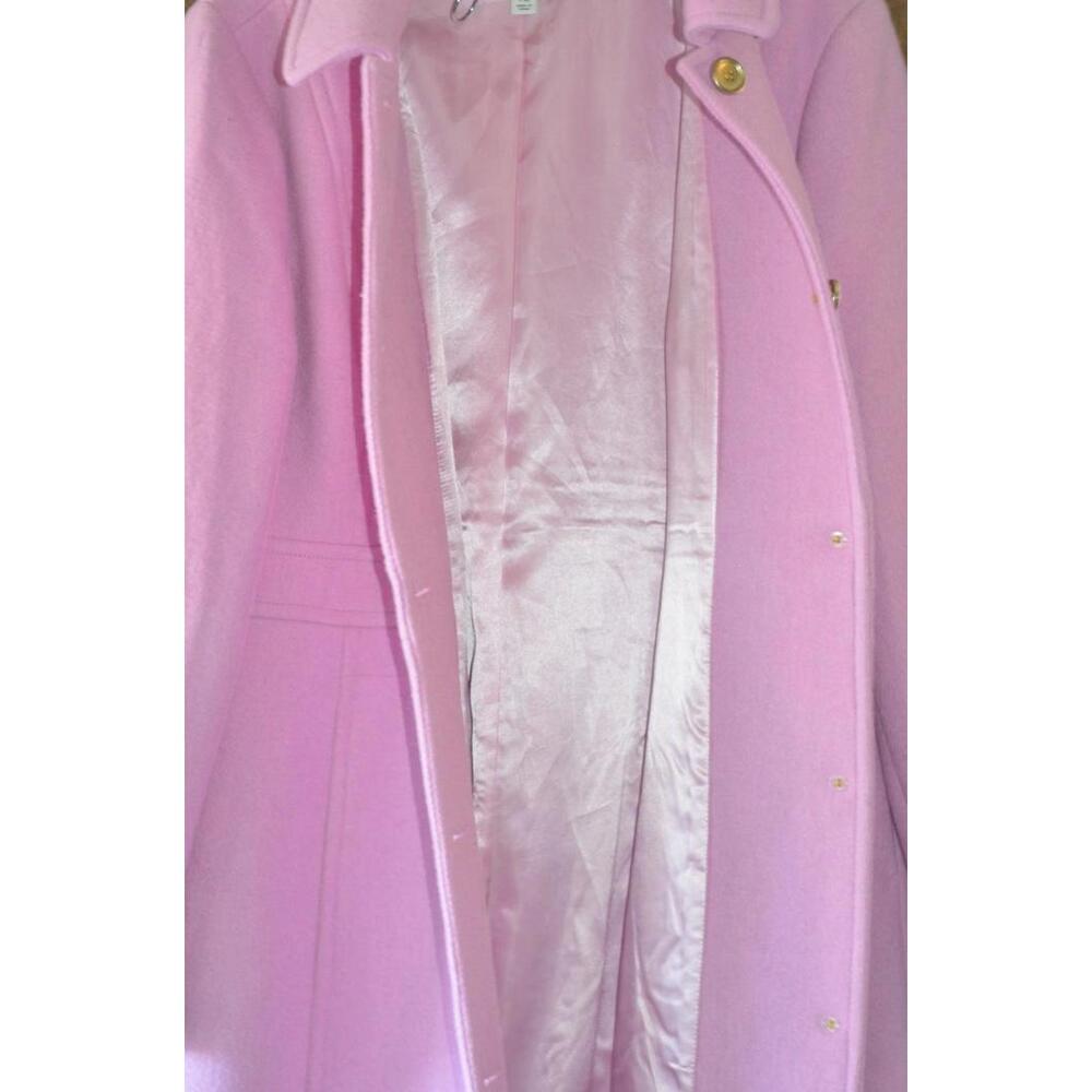 J Crew Coat Womens 18 Pink Double Cloth Wool Long Winter Jacket - Picture 5 of 6